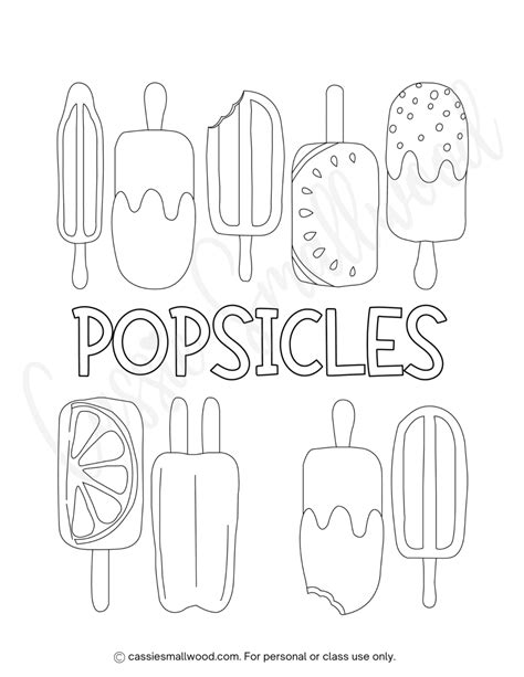 15 CUTE Popsicle Coloring Pages - Cassie Smallwood
