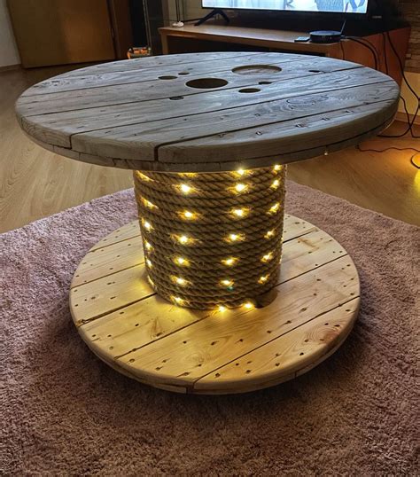 DIY Wooden Cable Spool Coffee Table | Bobine di legno, Arredamento ...