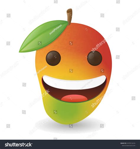 Happy Face Mango Fruit Emoji Vector: เวกเตอร์สต็อก (ปลอดค่าลิขสิทธิ์ ...