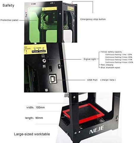 Auslese DIY Portable 1500mW Mini Desktop Laser Engraver Printer Machine ...