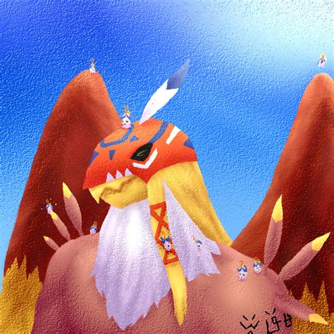 Garudamon and the Yokomon by jojogape on DeviantArt