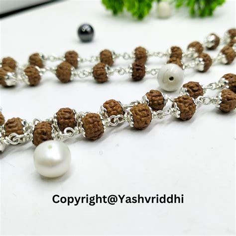 Original Rudraksha Silver Mala | Japa Mala for Meditation, Inner Peace ...