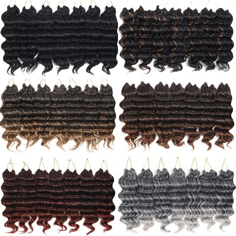 Snapklik.com : 350# Ocean Wave Crochet Hair Pre Looped 9 Inch Ginger ...