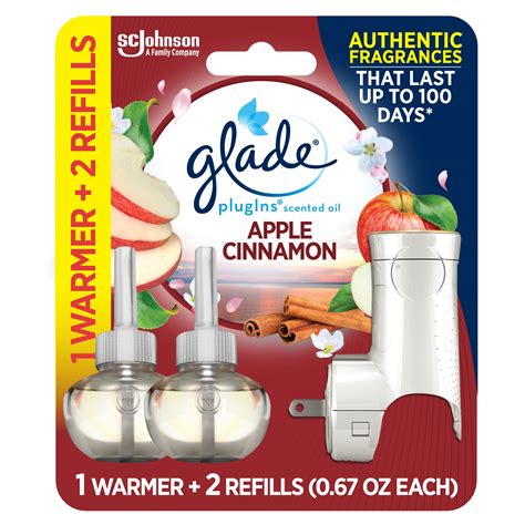Glade PlugIns Scented Oil Warmers + 2 Refills, Air Freshener, Apple ...