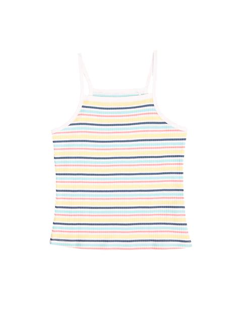 Buy Organic Cotton Striped Ribbed Vest at Marks & Spencer