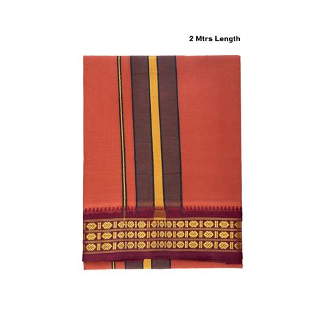 Giri - Kaavi Veshti | Traditional Dhoti | Dhoti with Border