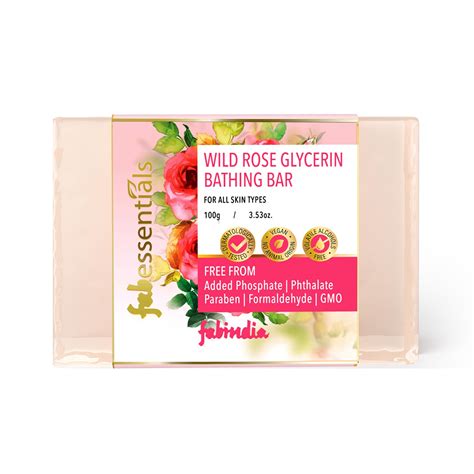 Fabessentials Wild Rose Glycerin Bathing Bar | with Castor Oil & Aloe ...