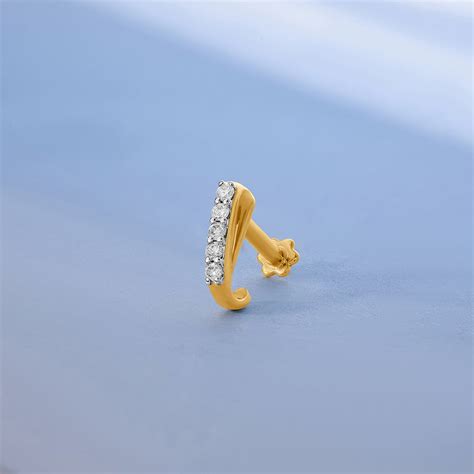 14KT Yellow Gold Diamond Nose Pin