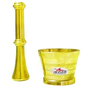 Buy Nutristar Brass Mortar Pastel | Khalbatta | Brass pital hand ...