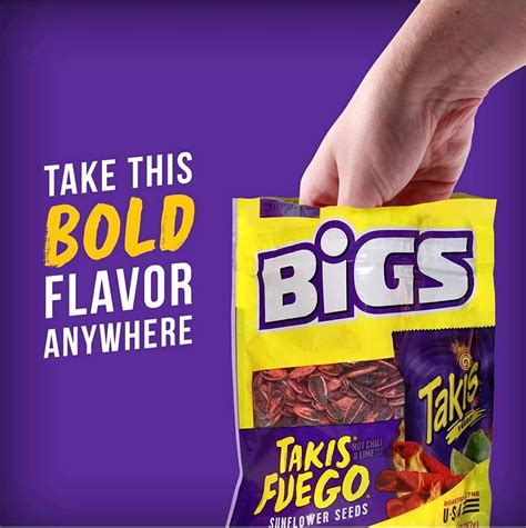 Bigs Seeds Takis Fuego Bundle Pack Includes Two (2) 5.35 Oz Sunflower ...