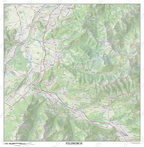Feldkirch - Topo Atlas Vector Map [1:50K] | Boundless Maps