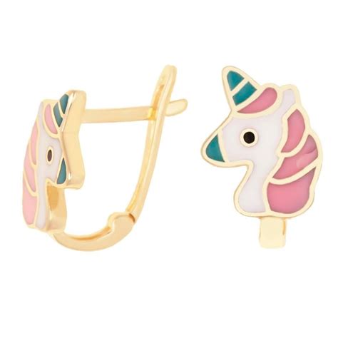 14K Gold Children Earrings, Children Gold Earrings, Baby Earring Gold ...