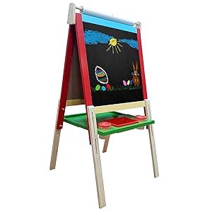 Buy Toy Park 3.5 ft Height Adjustable Wooden Easel Board for Drawing ...