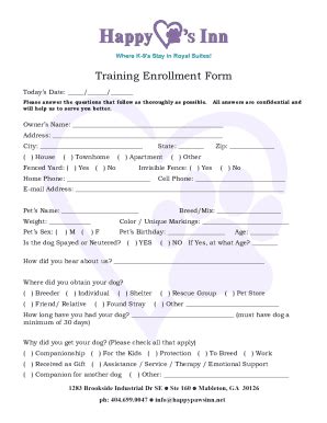Fillable Online HPI TRAINING ENROLLMENT FORM Fax Email Print - pdfFiller