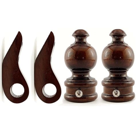 Buy Mars Exports - Wooden Curtain Rod Finials Brackets, End Caps ...