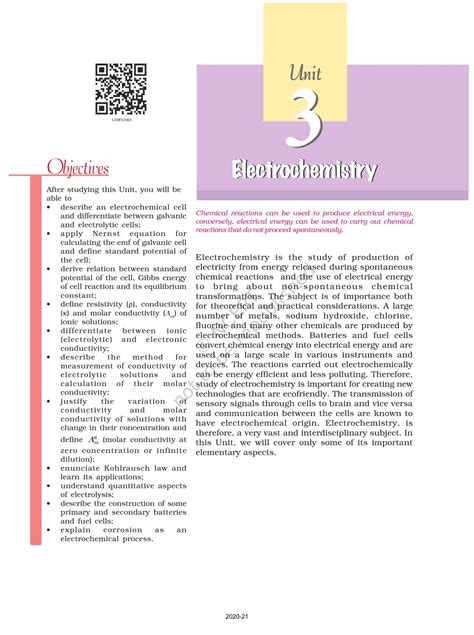 Electrochemistry - NCERT Book of Class 12 Chemistry Part I