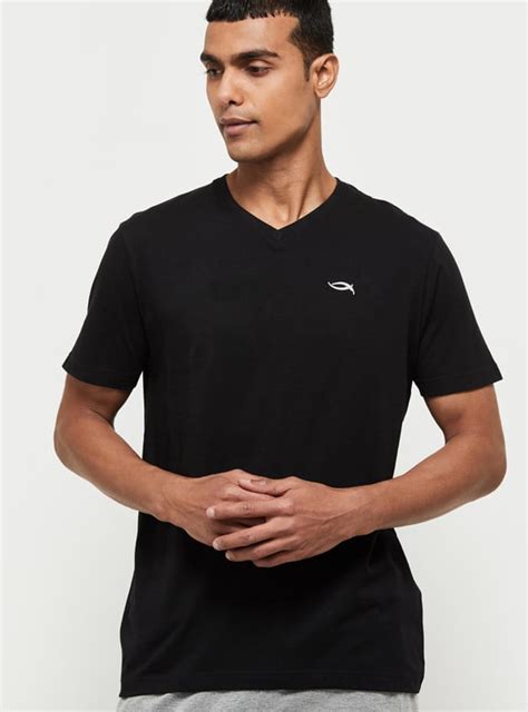 Buy Men Solid V-Neck Lounge T-shirt Online at just Rs. 299.0 ...