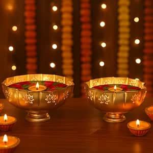 Buy CraftVatika Urli Bowl Set of 2, Festive Decor, Diwali Decoration ...