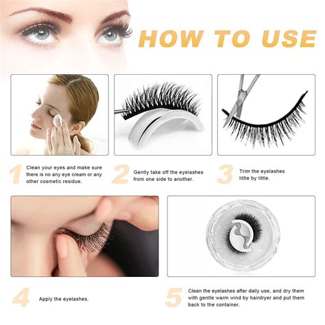 Self-Adhesive False Eyelashes: Natural Look, Reusable, Easy to Apply ...