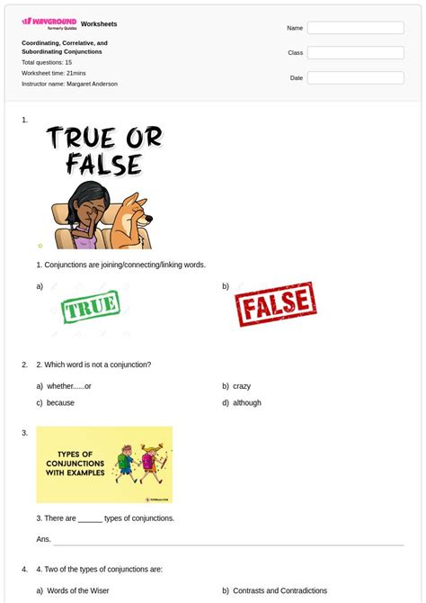 50+ Conjunctions worksheets for Class 2 on Wayground | Free & Printable