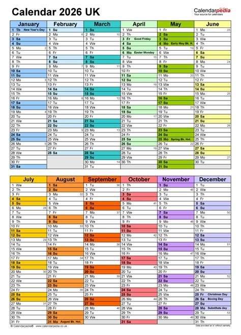 2026 Excel Calendar Template - Free Printable Online