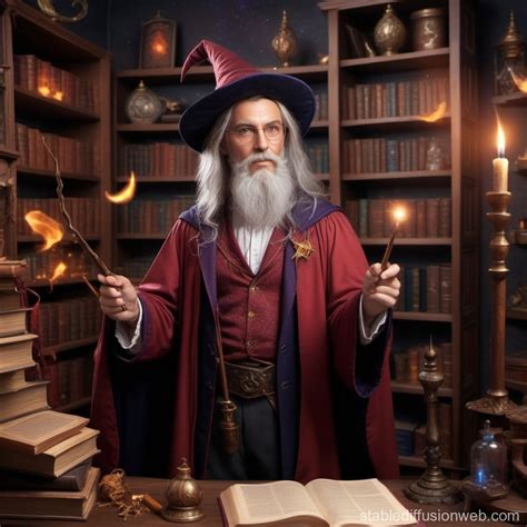 Wizard-Teacher in Magic Academy | Stable Diffusion Online