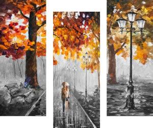 Masstone Romantic Couple Street View Modern Art 3 Piece MDF Painting ...