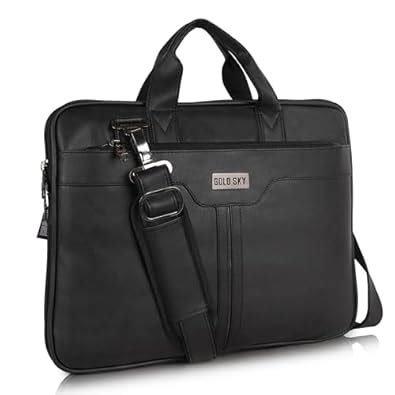 GOLD SKY Vegan Leather Laptop Messenger Bag for Men, Expandable Office ...