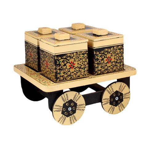 Dry Fruit Cart Shape With Trolley Cart - Oxyroots Handicraft