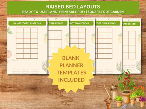Printable Raised Bed Plans, Garden Layout Plans, Planner Template ...