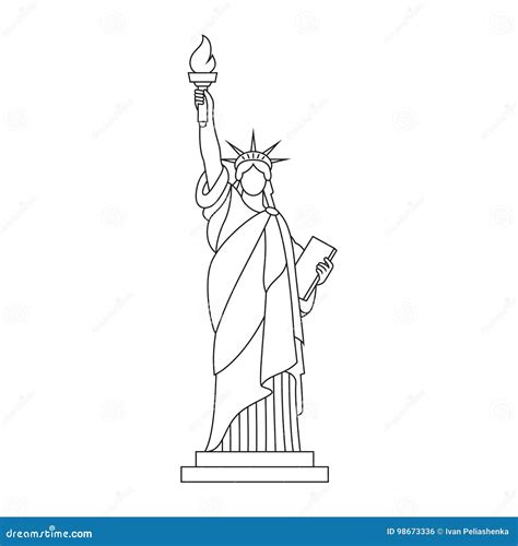Statue of Liberty stock illustration. Illustration of fourth - 98673336