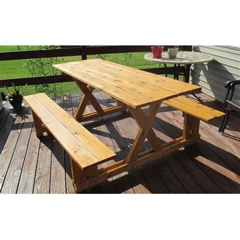 EZ-Access Wooden Cedar Picnic Table for Outdoor Use - Walmart.com