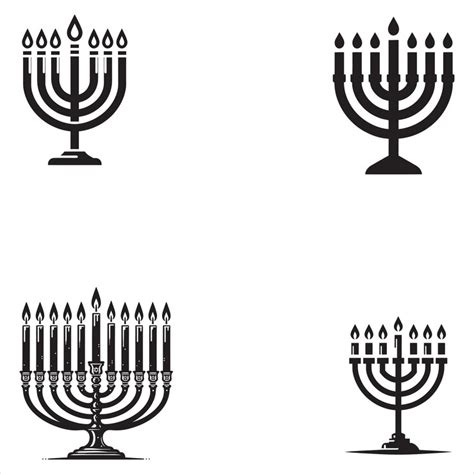 Happy hanukkah seven candlesticks menorah silhouette menorah for ...