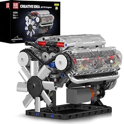 Mould King V8 Engine Building Blocks Sets, MOC Scale Model Kit with ...