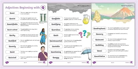 Adjectives Beginning With Q Guide - Twinkl