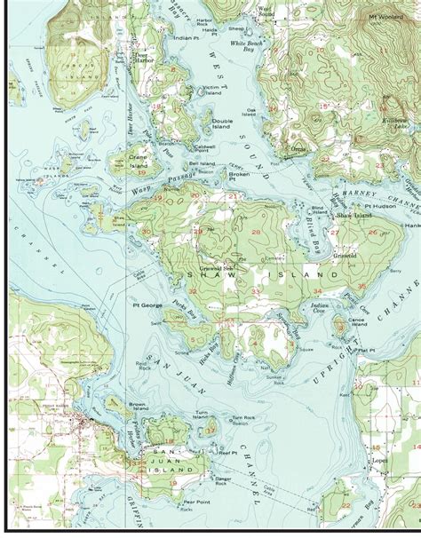 Orcas Island - Ca. 1957 - USGS Old Topographic Map Custom Composite ...