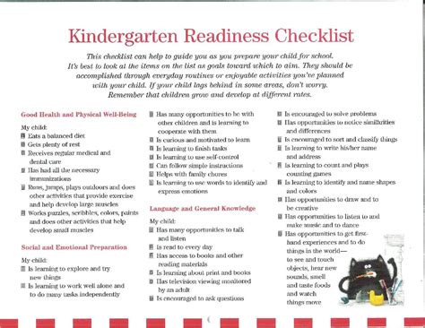 Free Printable Kindergarten Readiness Checklist - Project Idvip.edu.pe