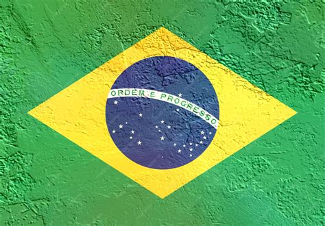 Background of brazil flag on rough concrete surface | Premium Photo