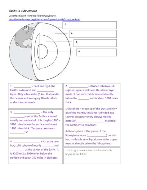Earth Layers Worksheet Pdf - E-streetlight.com