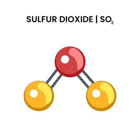 Premium Vector | Structure of Sulfur dioxide molecule. SO2 consisting of sulfur and oxygen ...