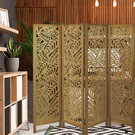 Buy 4 Panel Room Divider,Cutout Wood Room Dividers and Folding Privacy ...