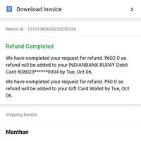 Indian Bank — Refund related issue from flipkart