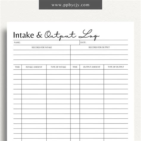 Input and Output Log Printable Template: Track Data, Usage, and Results i 2024