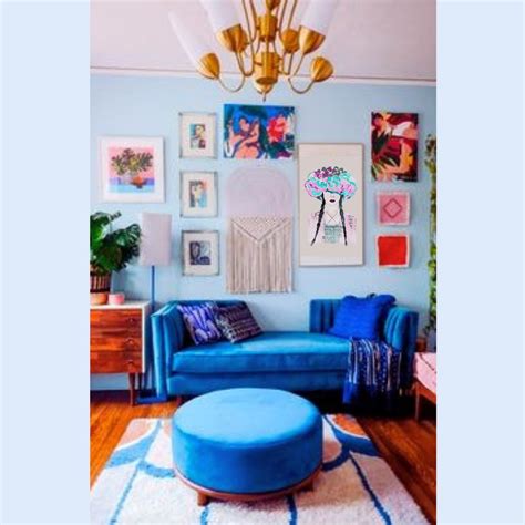 Boho Chic Woman With Flower Crown Colorful and Vibrant Digital Wall Art ...