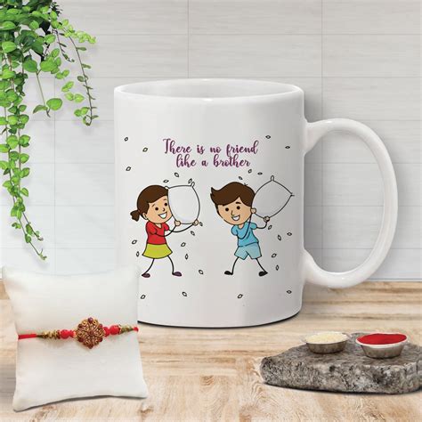 The Purple Tree Rakhi for Brother with Mug and Card Hamper, Rakhi Gift ...