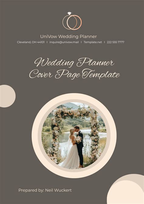 Wedding Planner Cover Page Wedding Planner Landing Page Template With