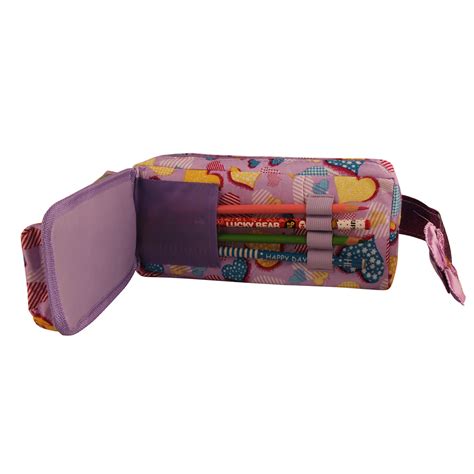STYM HEART BOW Art Polyester Pencil Pouch (Set of 1, Purple) - Pencil ...