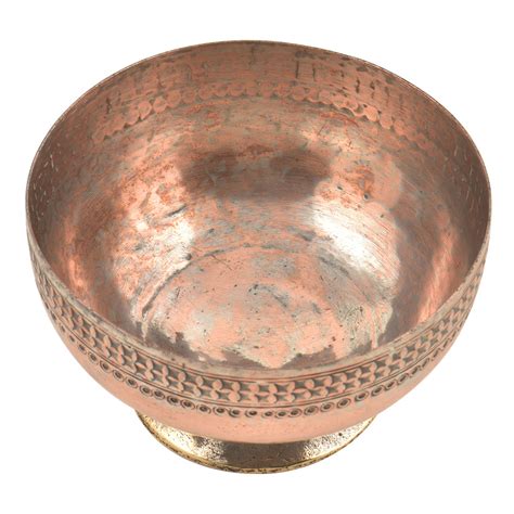 Vintage Rustic Hand Made Decorative Rim Copper Bowl