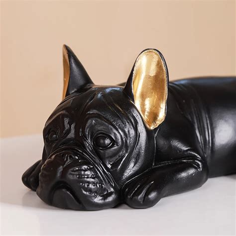 Bulldog Figurine Black Online - Premium Decor Object | Nestasia