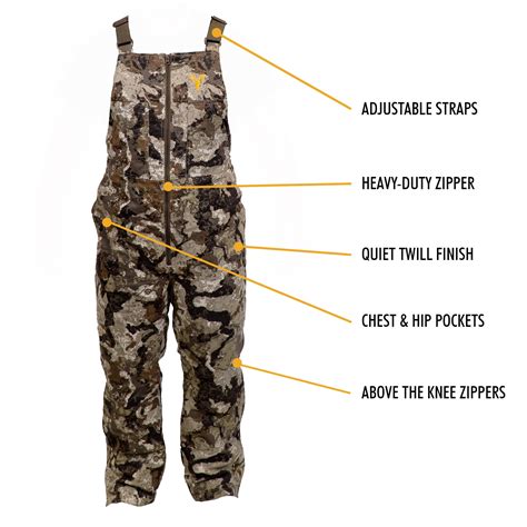 HOT SHOT Men’s Insulated Veil-Cervidae Camo Bib, Adjustable Height, Leg ...